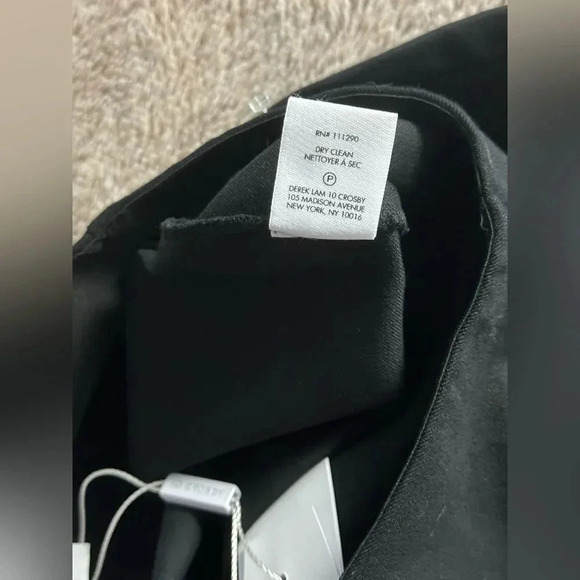 Derek Lam 10 Crosby Black Flat Front Straight Leg Pants Sz US 2 New - Picture 11 of 11